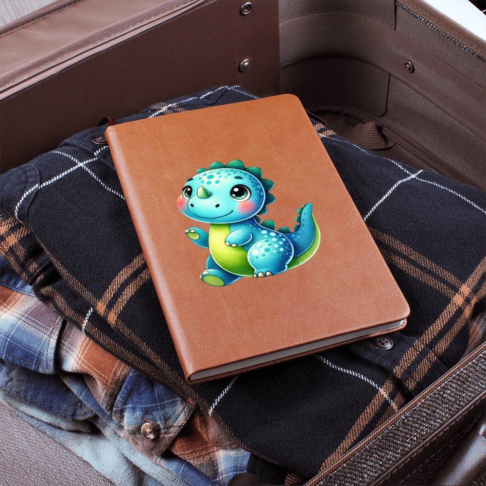 Colorful Baby Dinosaur 062 - Vegan Leather Journal