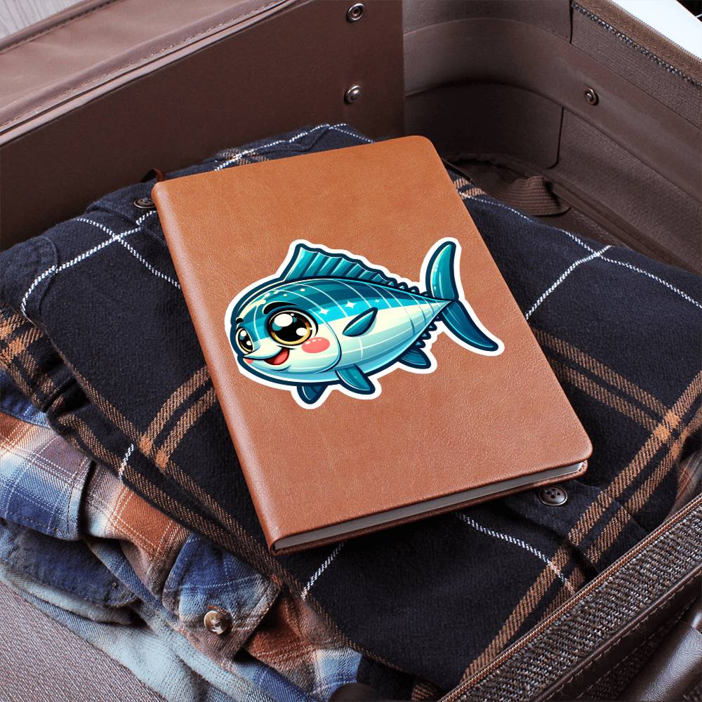 Cute Tuna sticker 199  - Vegan Leather Journal