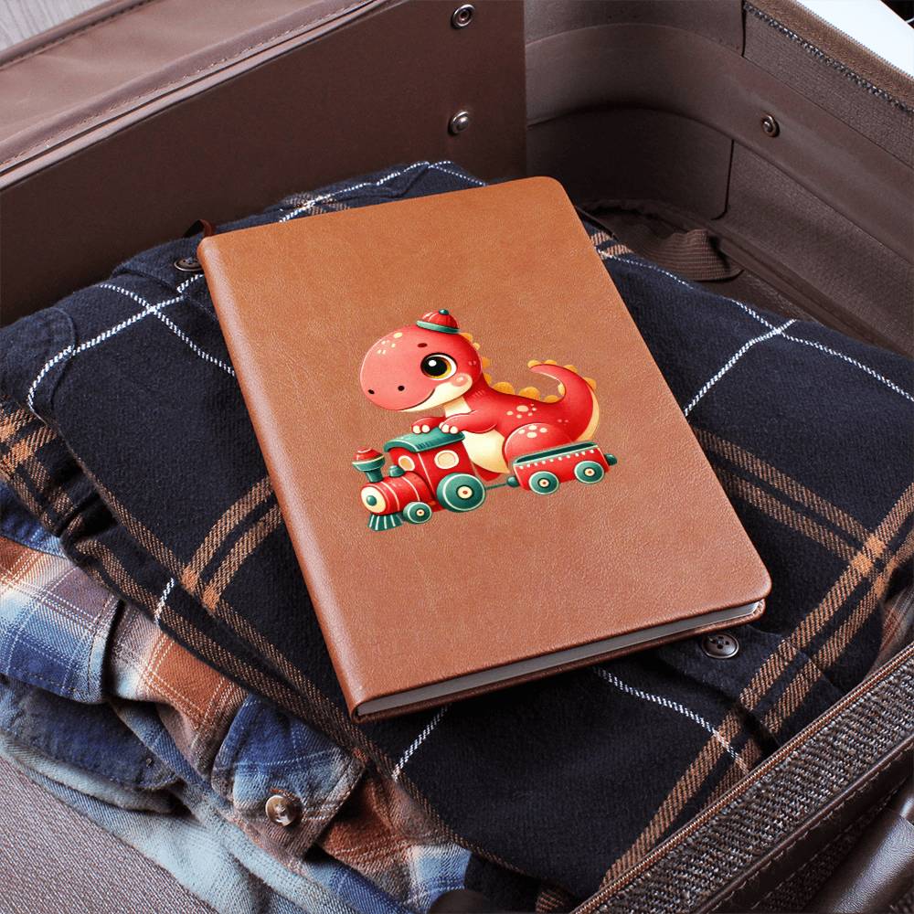 Colorful Baby Dinosaur 098 - Vegan Leather Journal