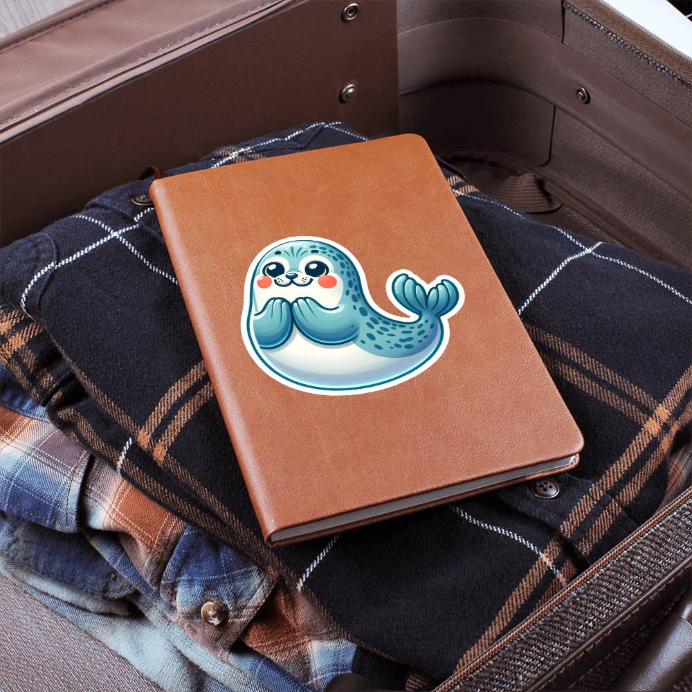 Cute Seal sticker 160 - Vegan Leather Journal