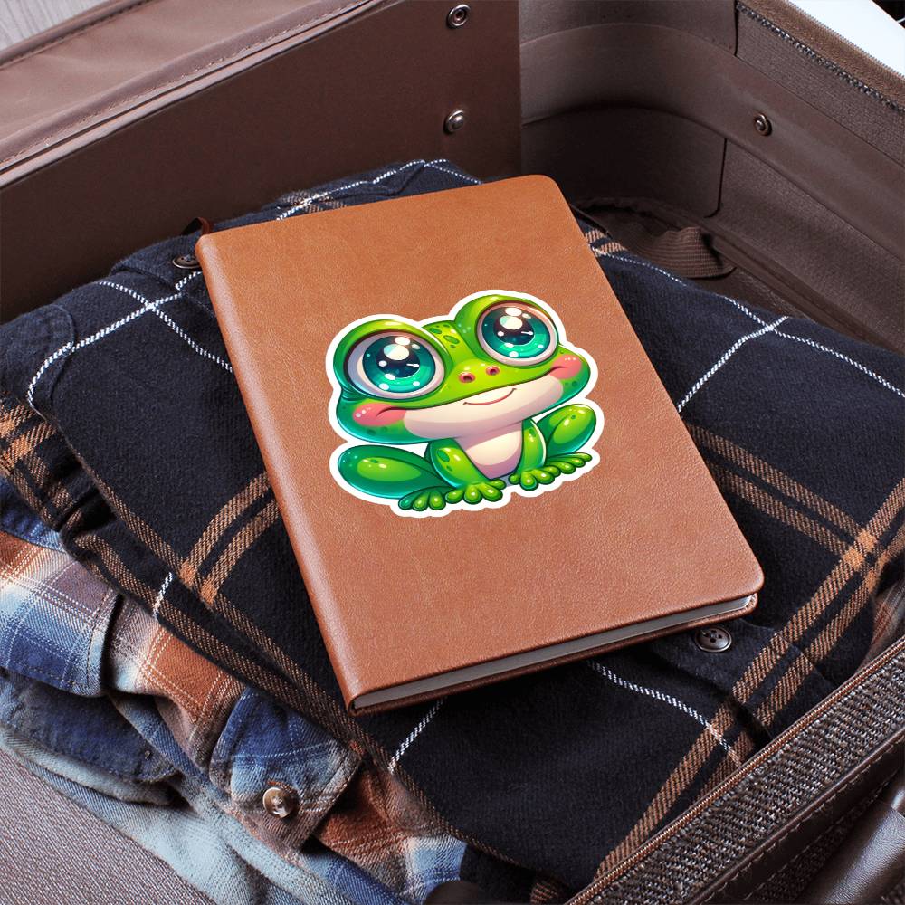 Cute Frog sticker 55 - Vegan Leather Journal