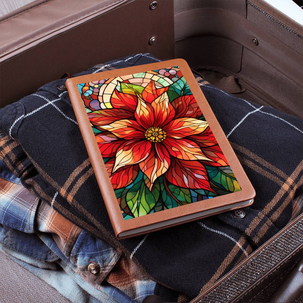 Christmas Stained Glass Design 025 - Vegan Leather Journal