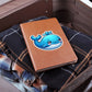 Cute Blue whale sticker 15 - Vegan Leather Journal