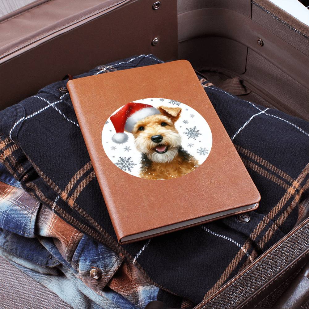 Christmas Dog - Lakeland Terrier - Vegan Leather Journal