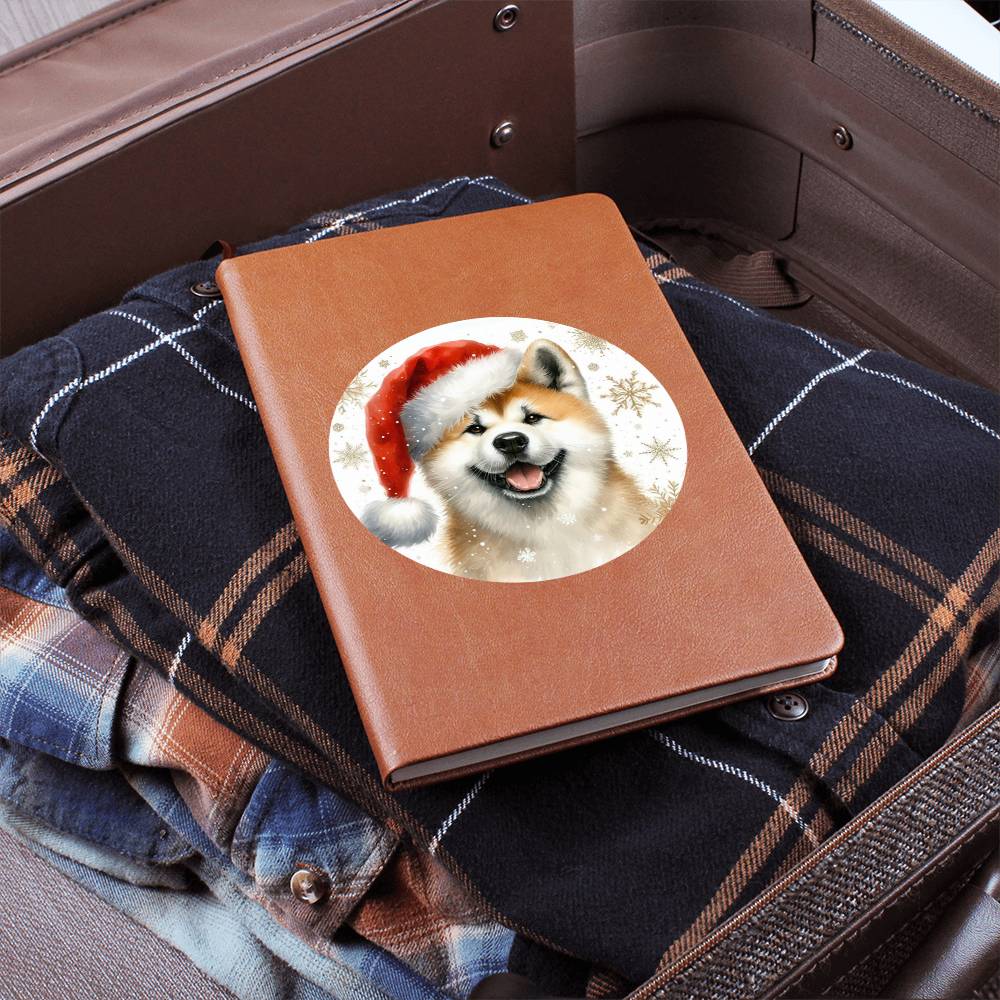 Christmas Dog - Akita - Vegan Leather Journal