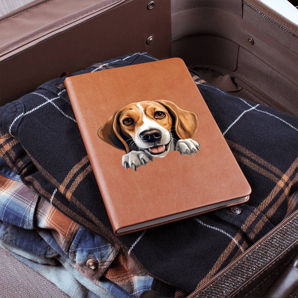 American Foxhound  Peeking - Vegan Leather Journal