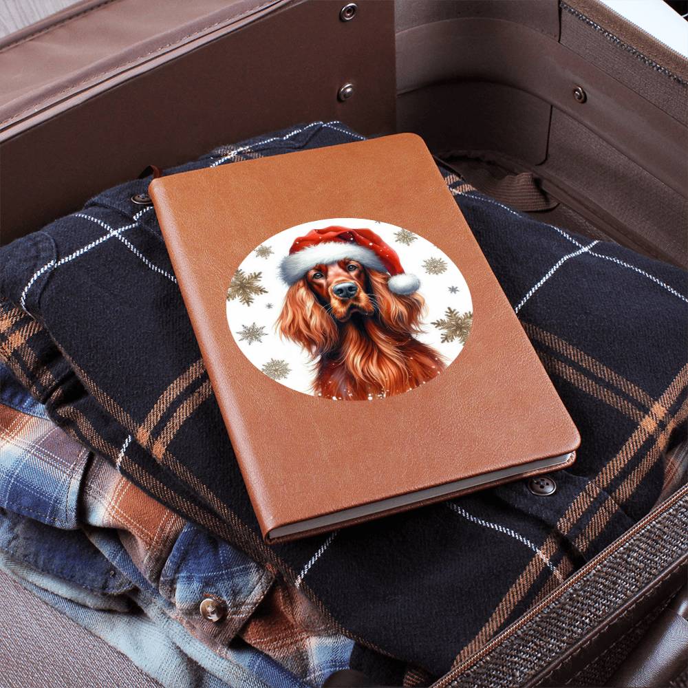 Christmas Dog - Irish Setter - Vegan Leather Journal