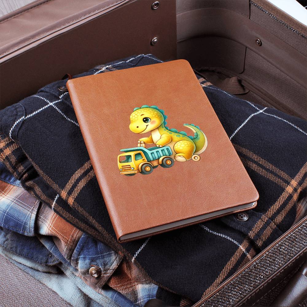 Colorful Baby Dinosaur 106 - Vegan Leather Journal