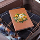Floral Flower Wreath 041 - Vegan Leather Journal