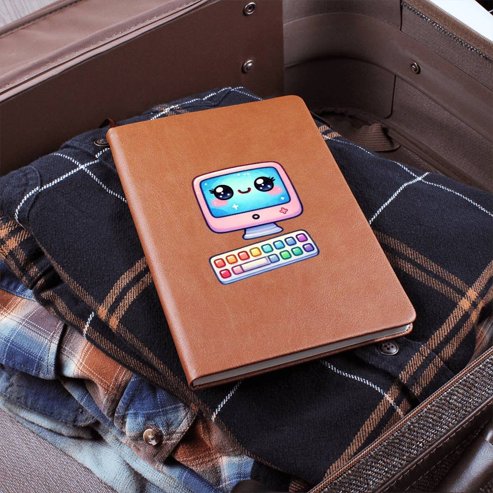 Cute Back to School Sticker 059 - Vegan Leather Journal