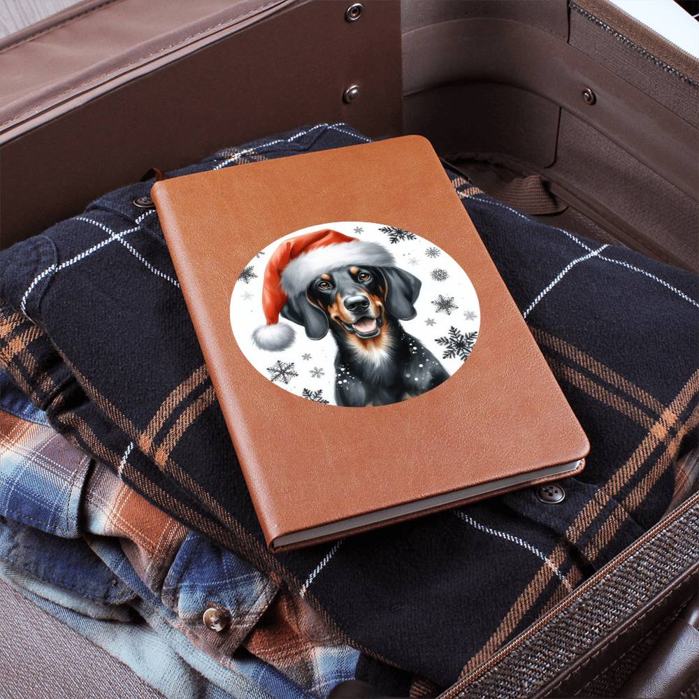 Christmas Dog - Austrian Black and Tan Hound - Vegan Leather Journal