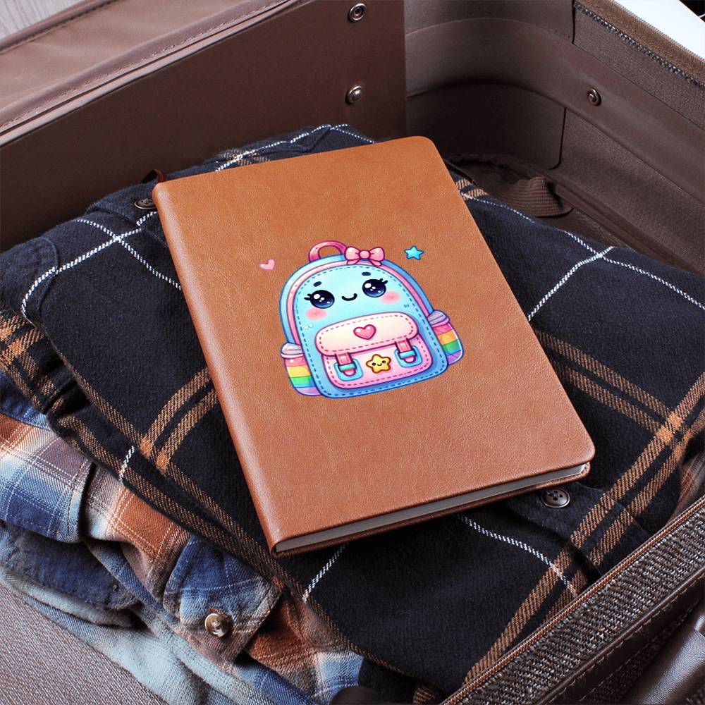 Cute Back to School Sticker 001 - Vegan Leather Journal