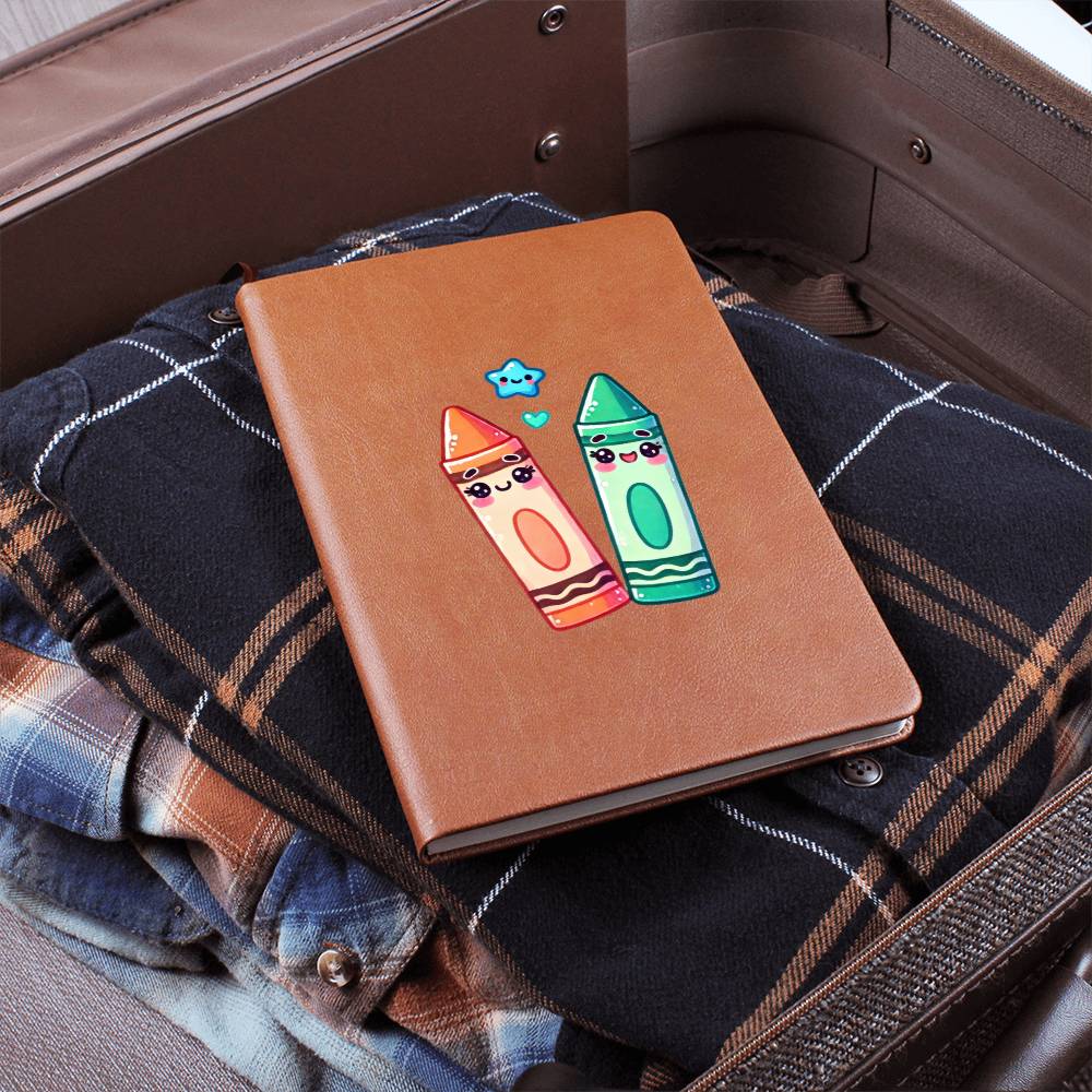 Cute Back to School Sticker 004 - Vegan Leather Journal