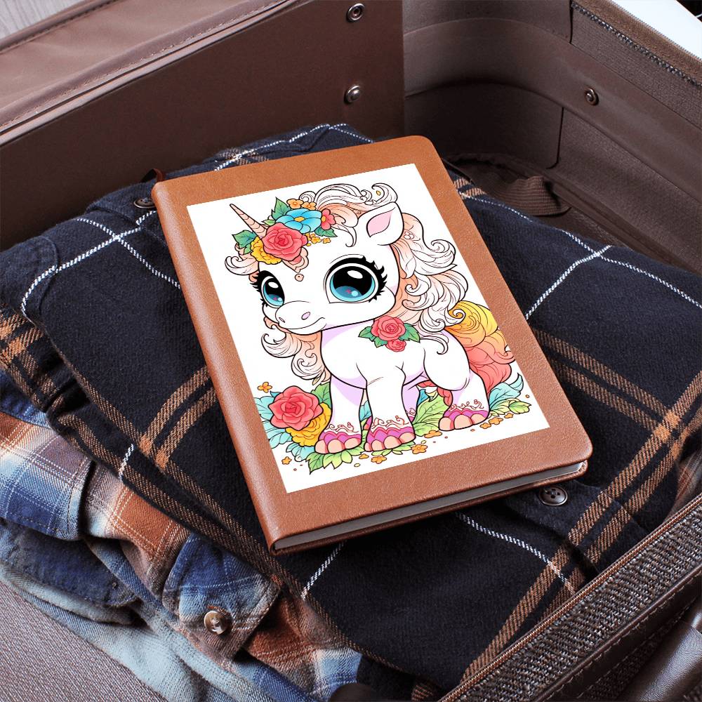 Cute Unicorn 086 - Vegan Leather Journal