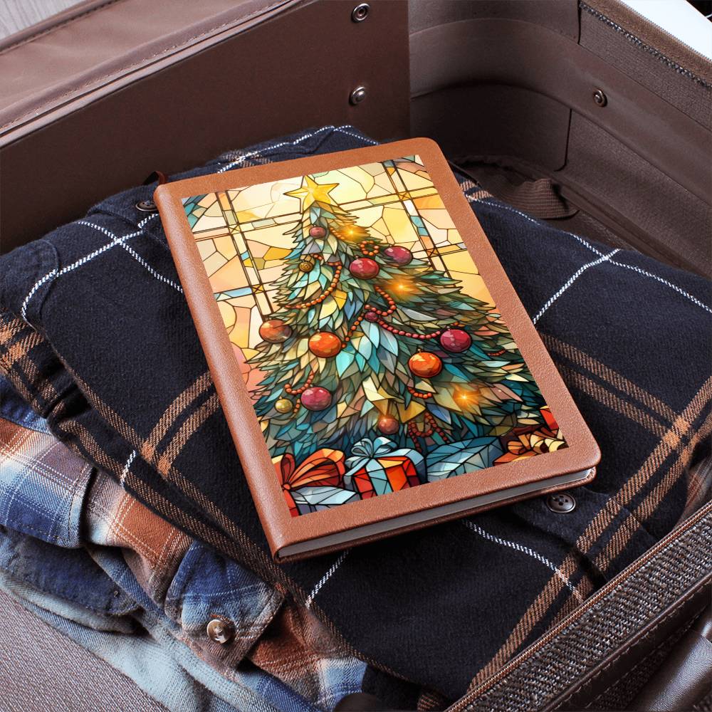 Christmas Stained Glass Design 023 - Vegan Leather Journal