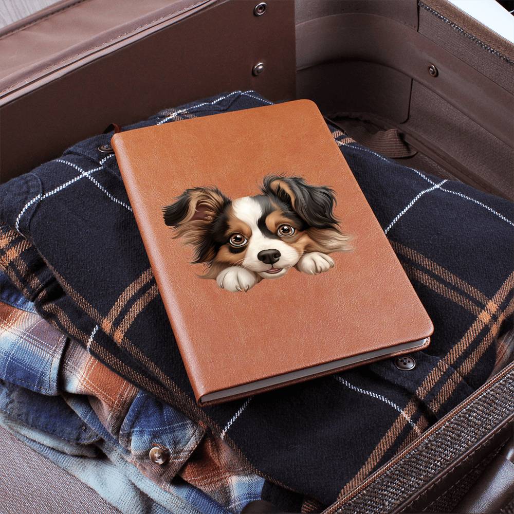 Papillon Peeking - Vegan Leather Journal