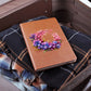 Floral Flower Wreath 132 - Vegan Leather Journal