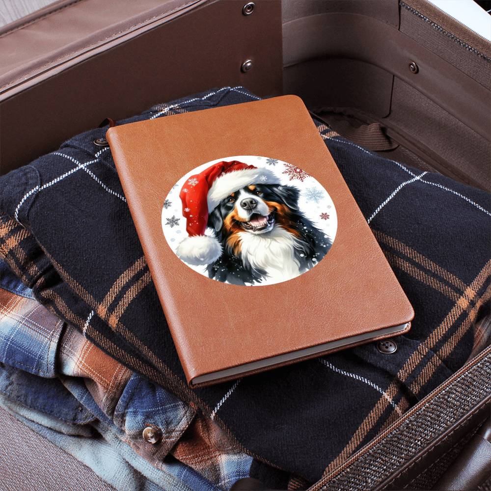 Christmas Dog - Bernese Mountain Dog - Vegan Leather Journal