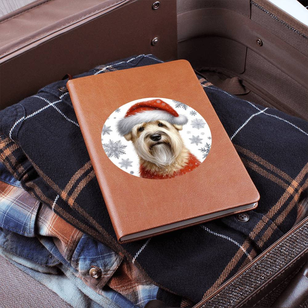 Christmas Dog - Soft Coated Wheaten Terrier - Vegan Leather Journal