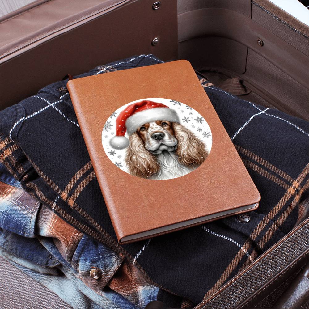 Christmas Dog - Clumber Spaniel - Vegan Leather Journal