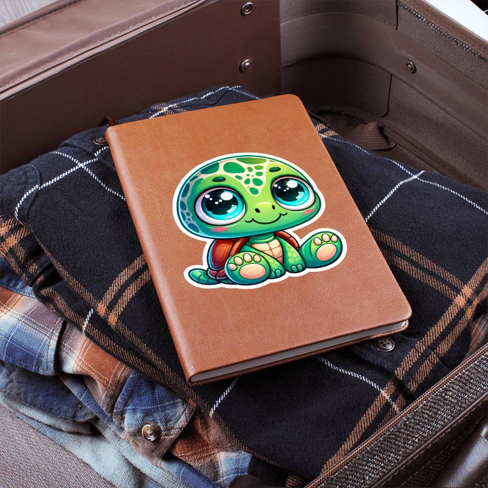 Cute Turtle sticker 201 - Vegan Leather Journal
