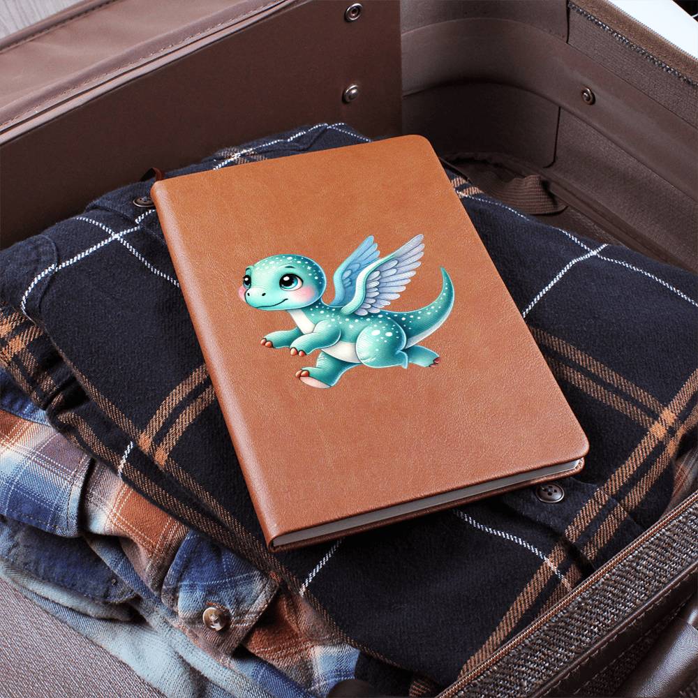 Colorful Baby Dinosaur 026 - Vegan Leather Journal