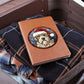 Dog Stained Glass Christmas Design 014 - Vegan Leather Journal