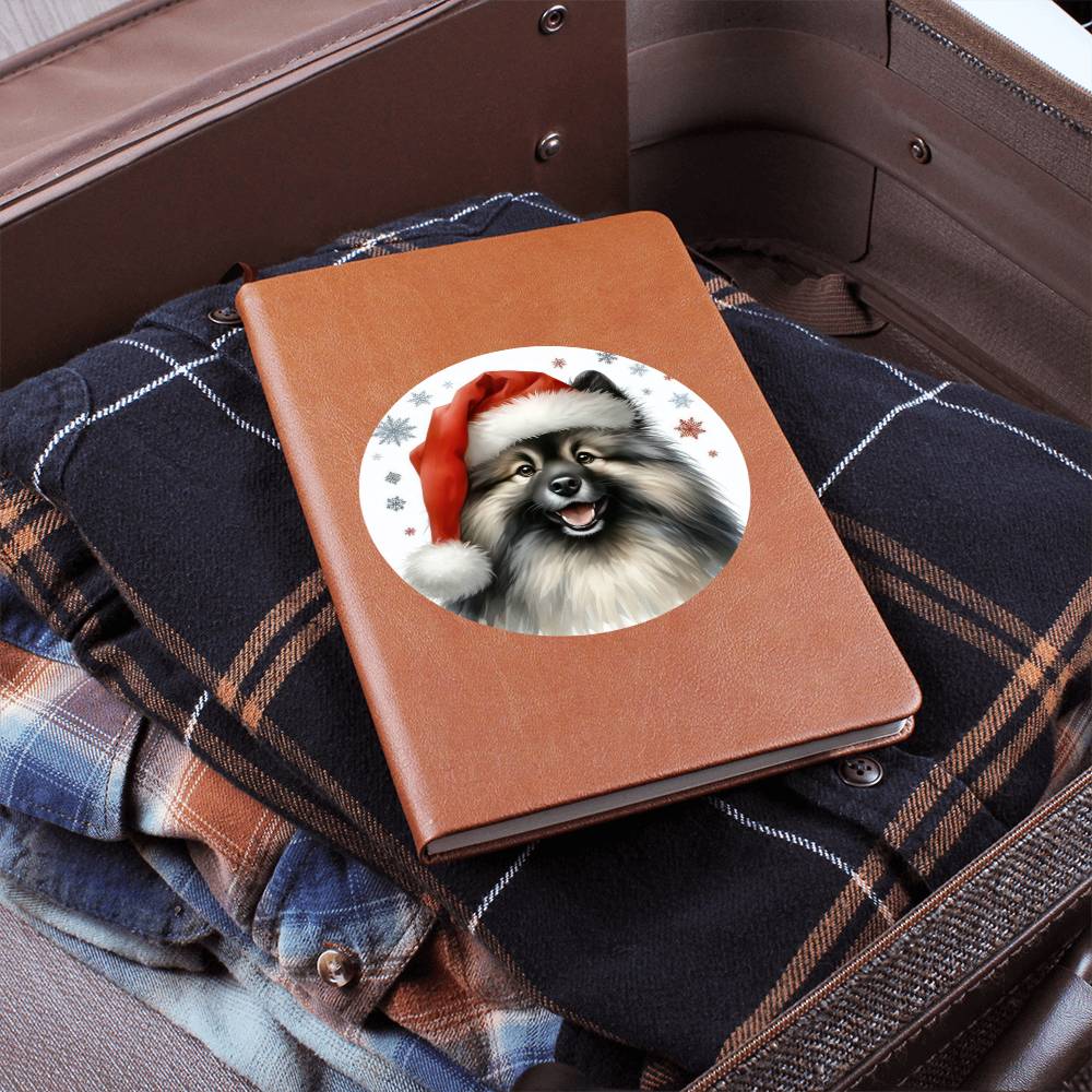 Christmas Dog - Keeshond - Vegan Leather Journal