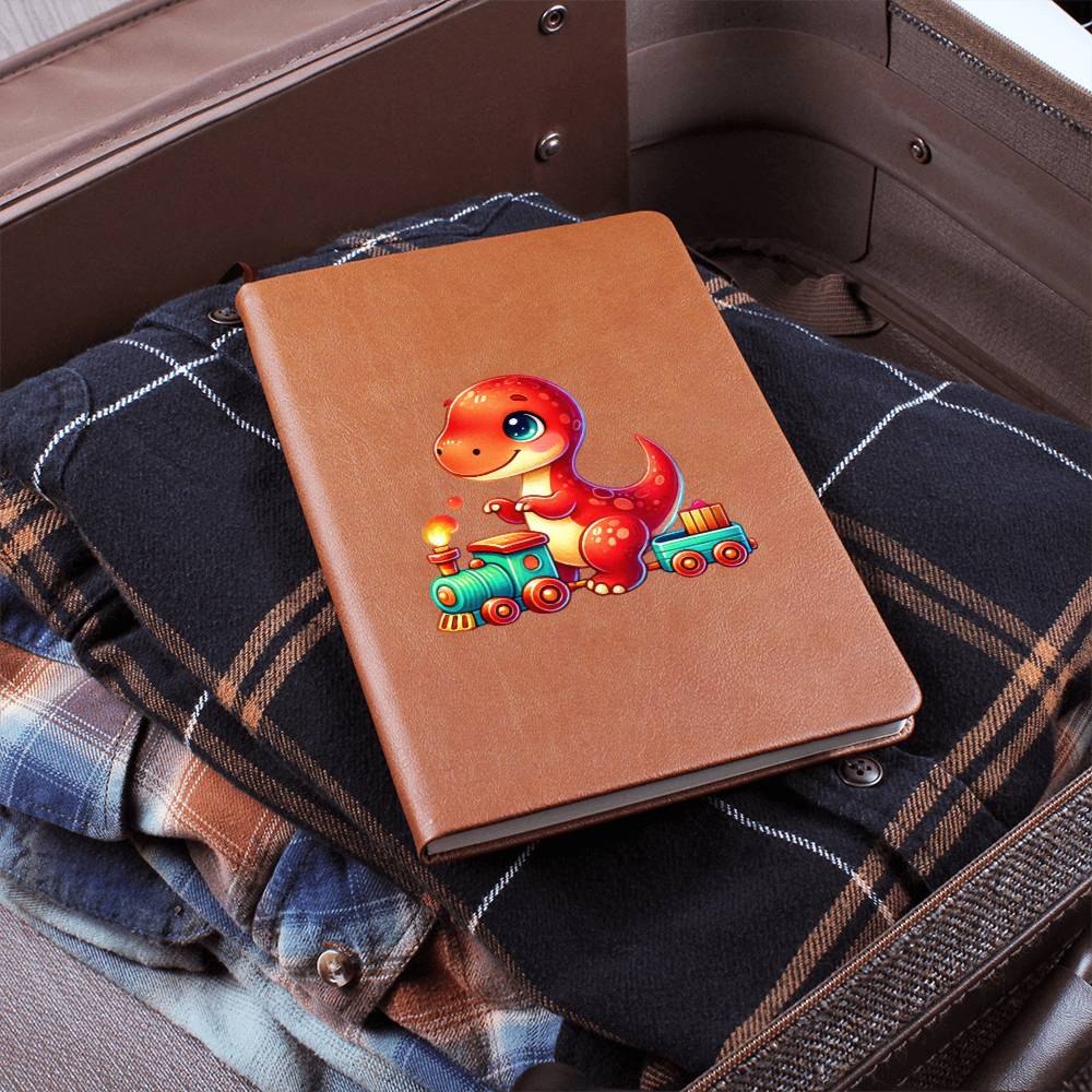 Colorful Baby Dinosaur 058 - Vegan Leather Journal