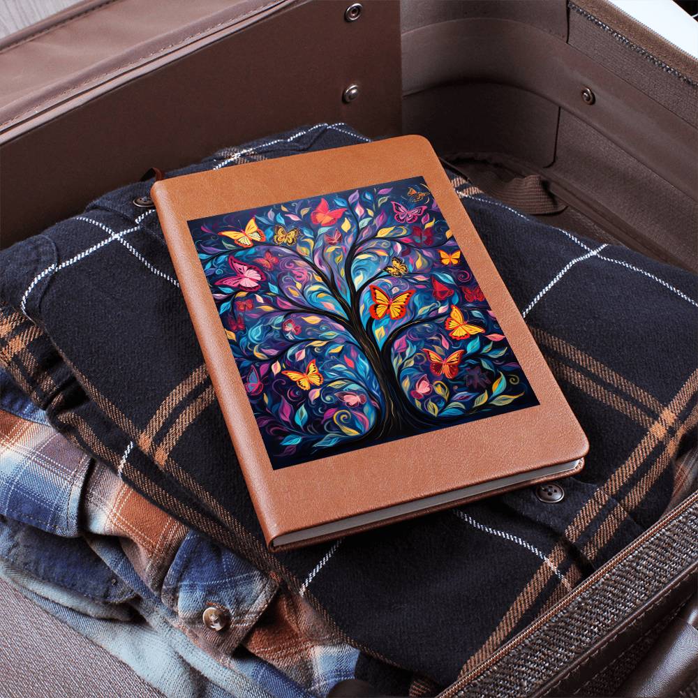 Birds And Floral Design 108 - Vegan Leather Journal