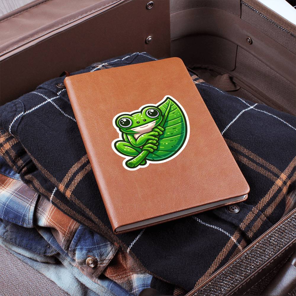 Cute Tree frog sticker 197 - Vegan Leather Journal