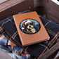 Dog Stained Glass Christmas Design 026 - Vegan Leather Journal