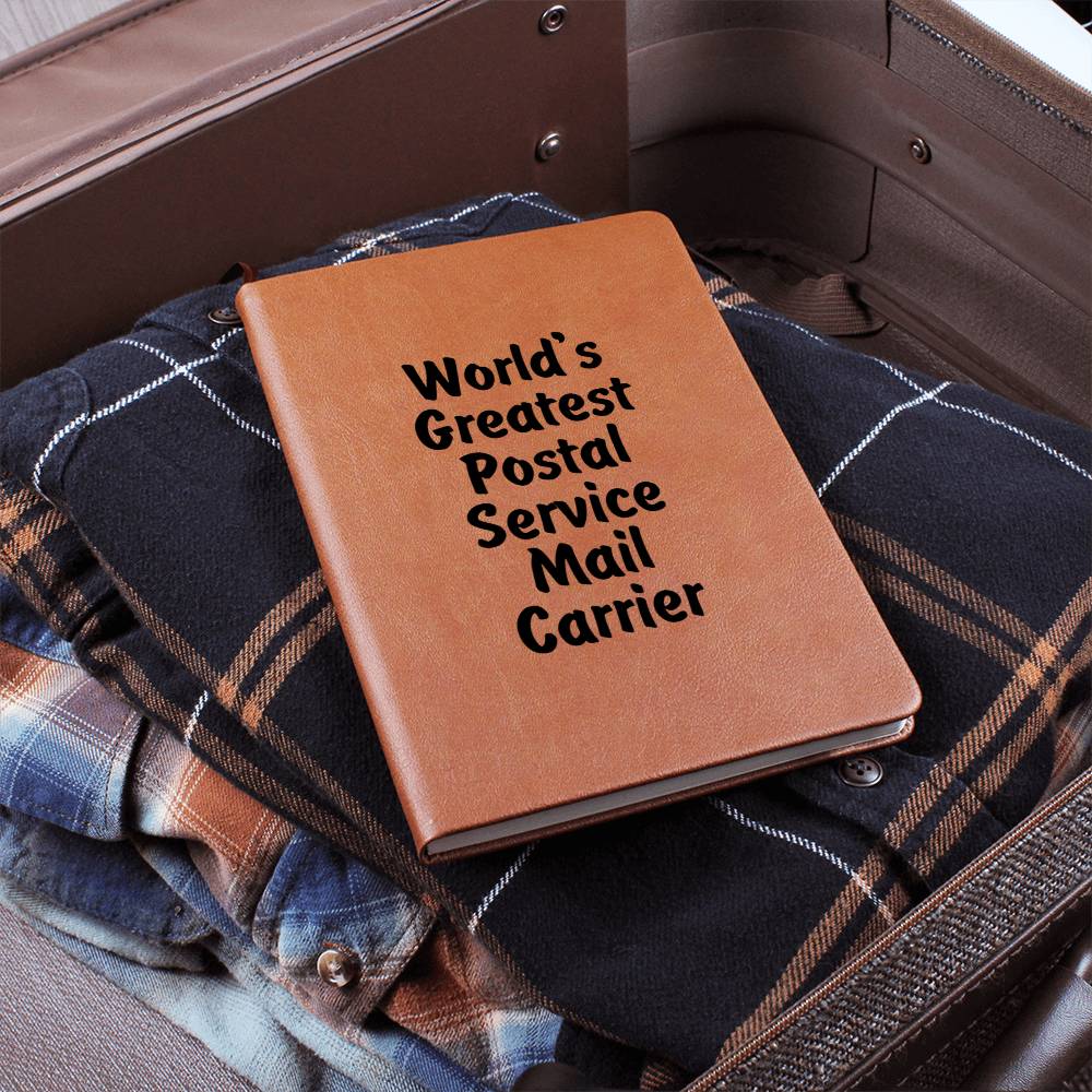 World's Greatest Postal Service Mail Carrier v1 - Vegan Leather Journal