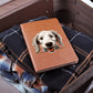 Bedlington Terrier Peeking - Vegan Leather Journal