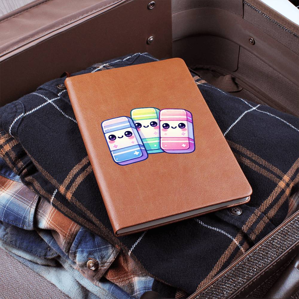 Cute Back to School Sticker 103 - Vegan Leather Journal