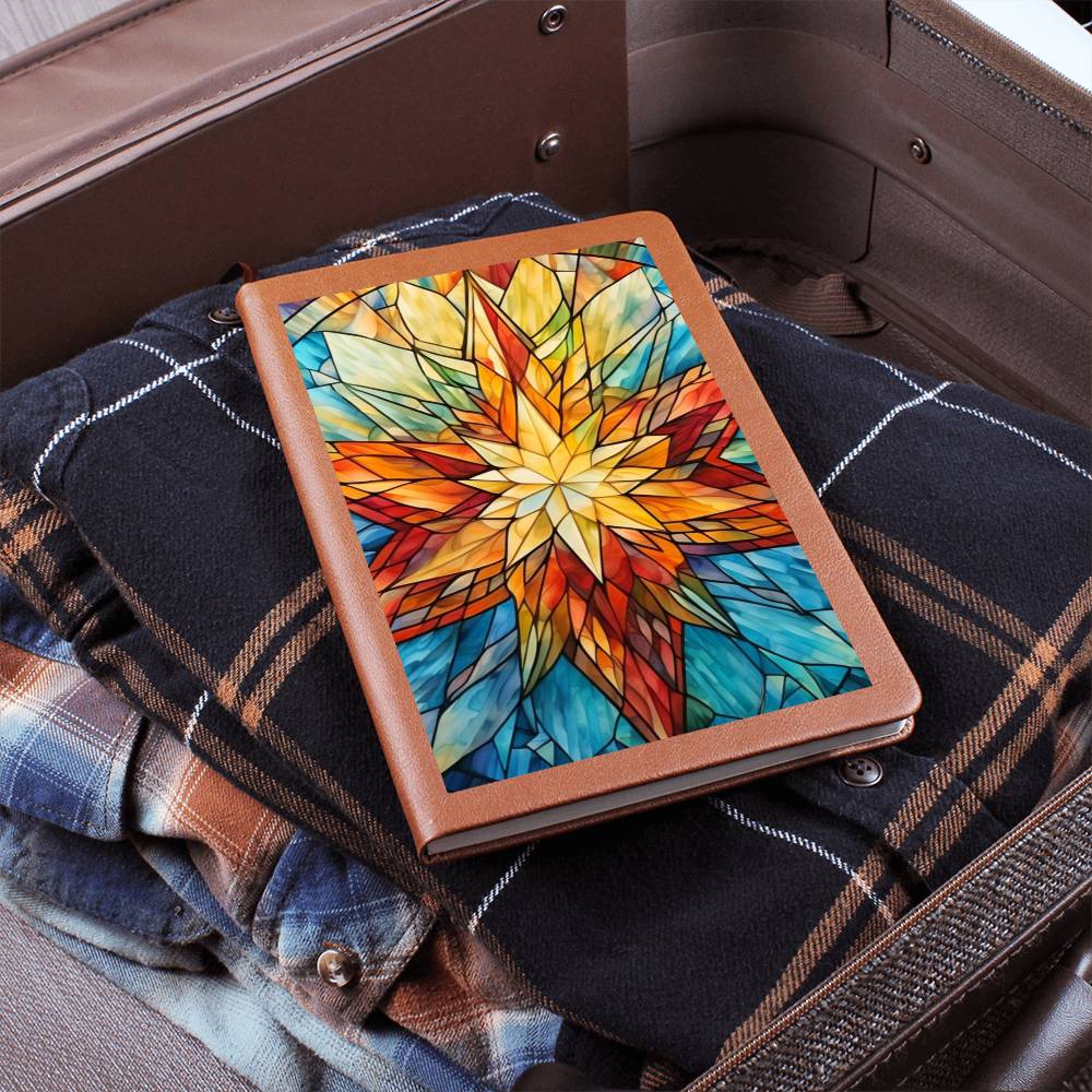 Christmas Stained Glass Design 014 - Vegan Leather Journal