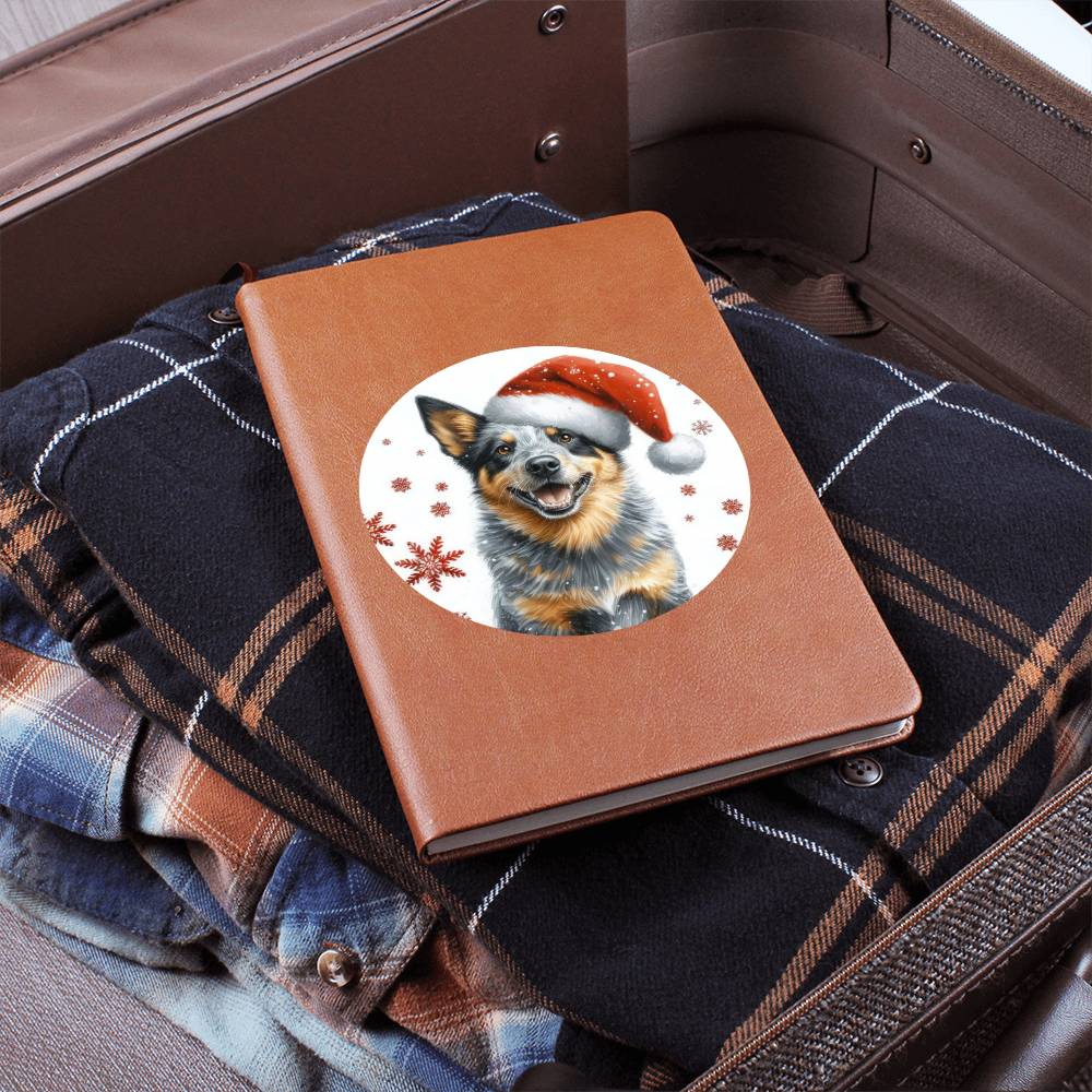 Christmas Dog - Australian Stumpy Tail Cattle - Vegan Leather Journal