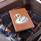 Cute Swan sticker 185 - Vegan Leather Journal