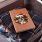 Dog Stained Glass Christmas Design 022 - Vegan Leather Journal