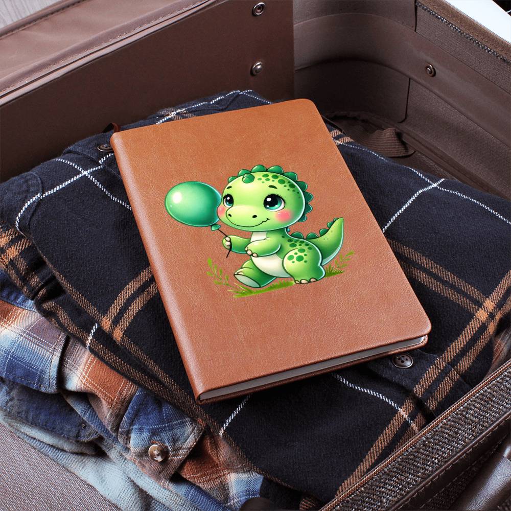 Colorful Baby Dinosaur 045 - Vegan Leather Journal
