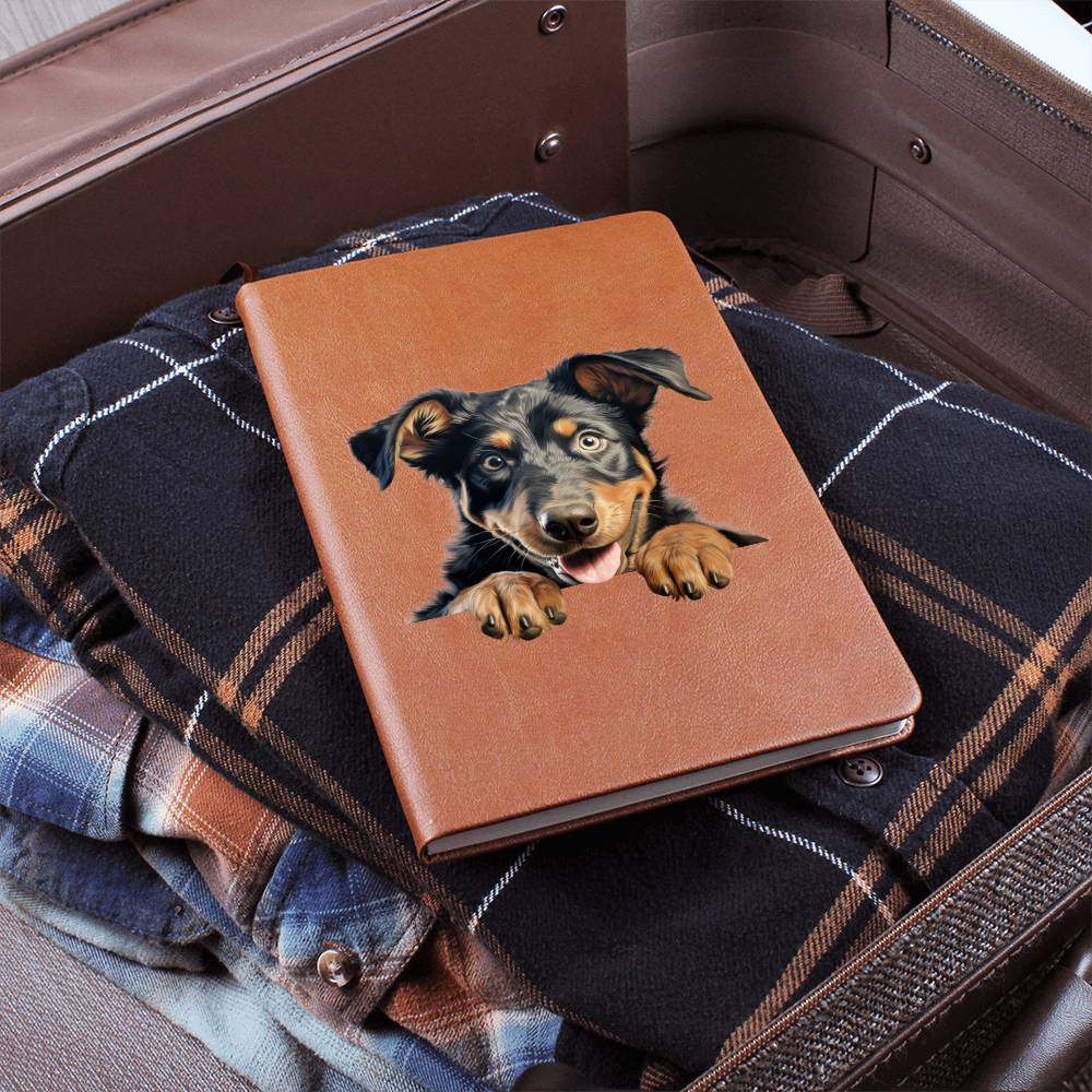Beauceron Peeking - Vegan Leather Journal