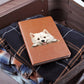 American Eskimo Dog Peeking - Vegan Leather Journal
