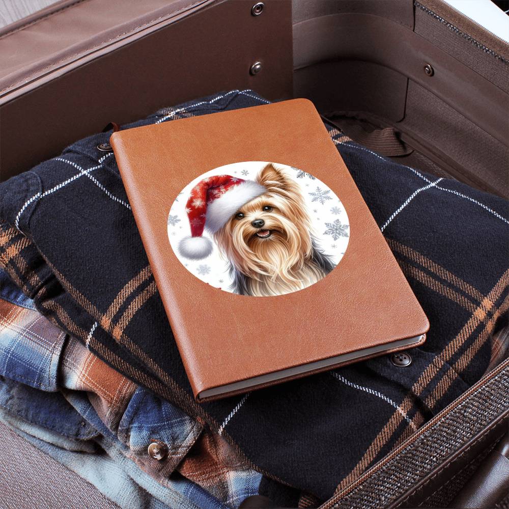 Christmas Dog - Silky Terrier - Vegan Leather Journal