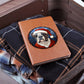 Dog Stained Glass Christmas Design 030 - Vegan Leather Journal
