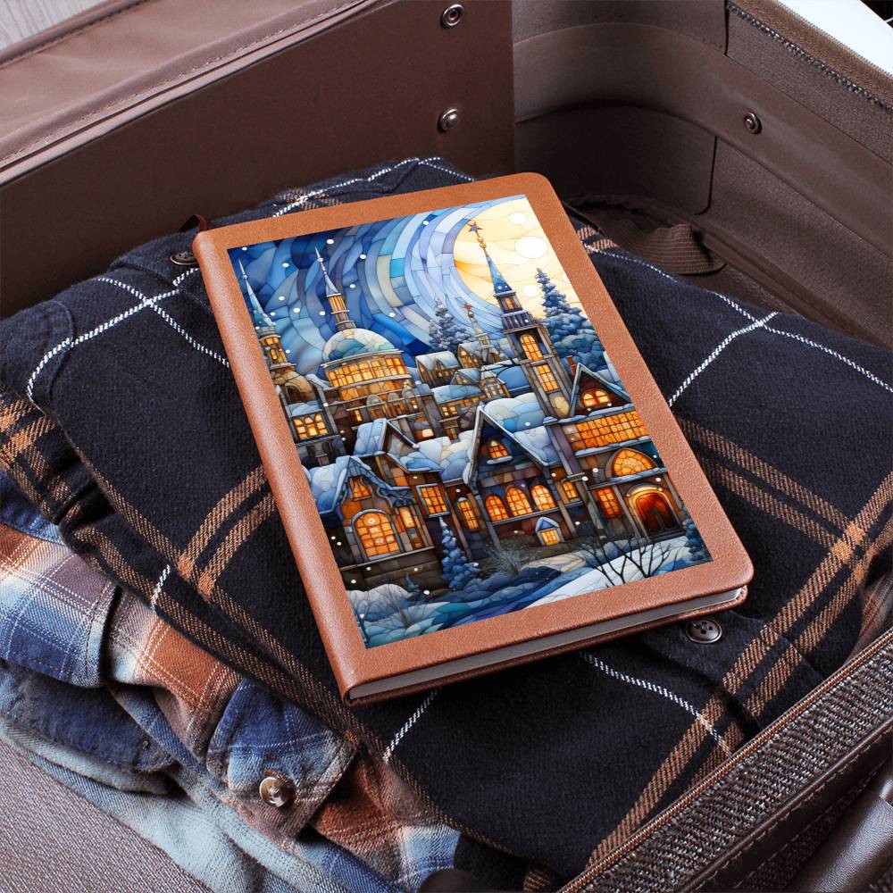 Christmas Stained Glass Design 004 - Vegan Leather Journal