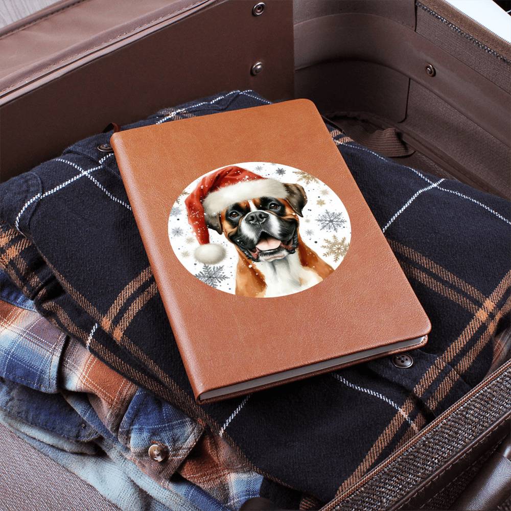 Christmas Dog - Boxer - Vegan Leather Journal