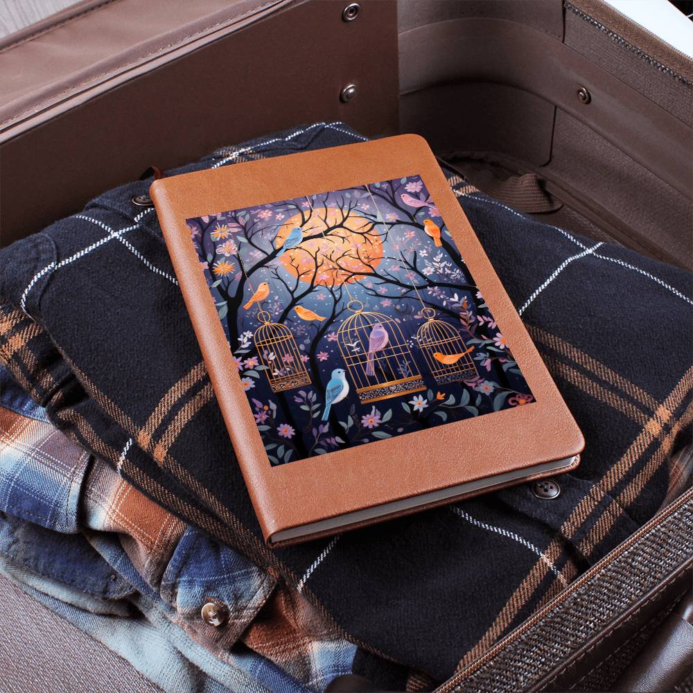 Birds And Floral Design 180 - Vegan Leather Journal