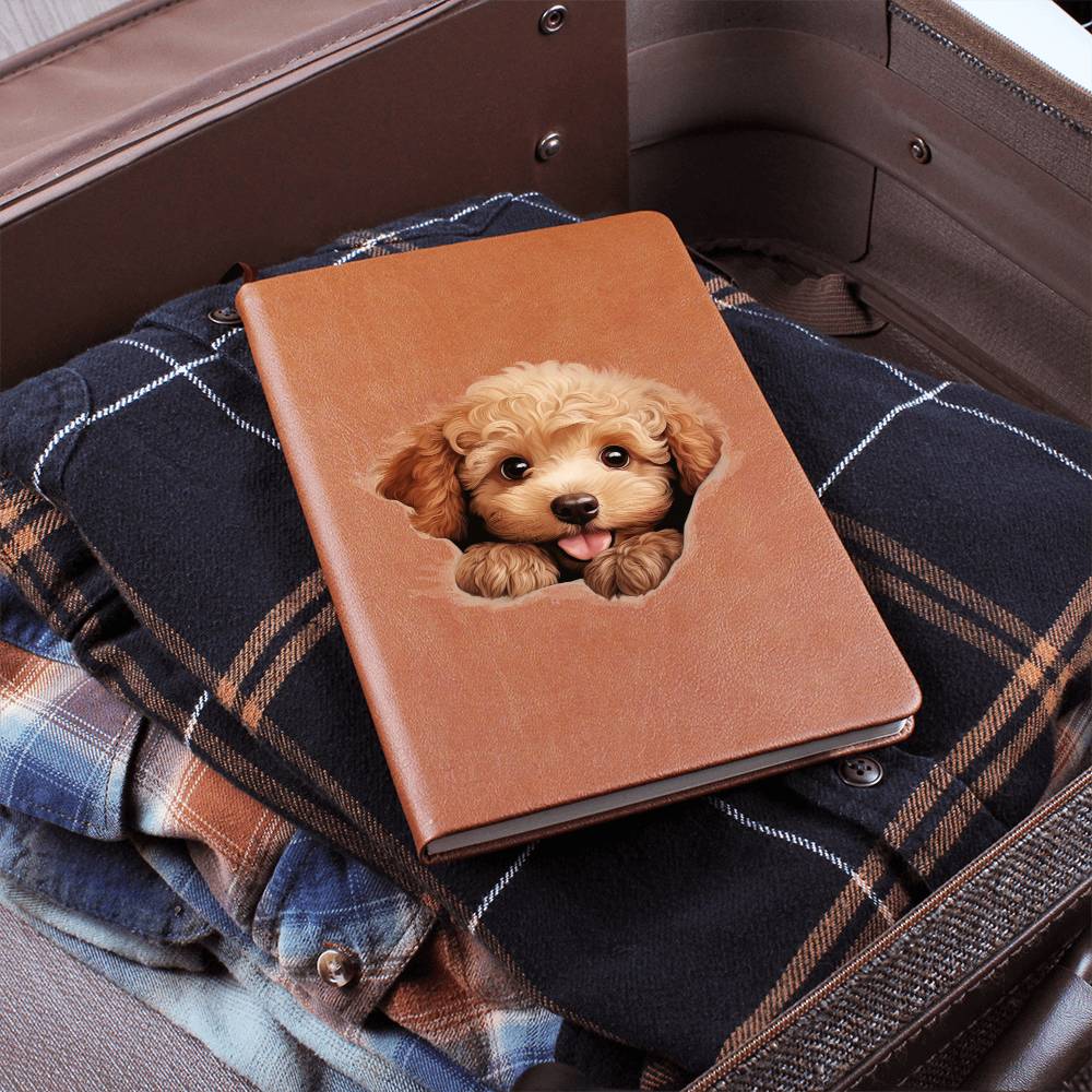 Poodle Peeking - Vegan Leather Journal