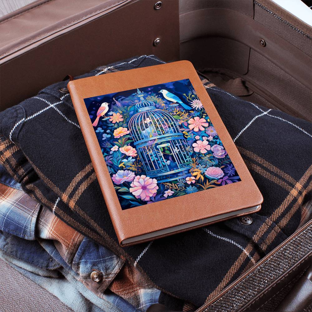 Birds And Floral Design 139 - Vegan Leather Journal