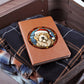 Dog Stained Glass Christmas Design 025 - Vegan Leather Journal